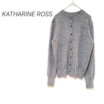 KATHARINE ROSS 그레이 울 100% 가디건 프리