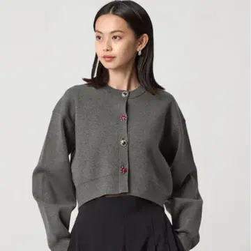 비쥬 미니 가디건 EMMEL REFINES 그린 라벨