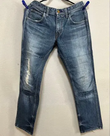 리 W32 슬림 스키니 데미지