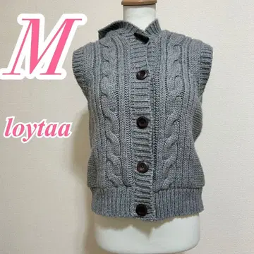 Loytaa 로유타 그레이 베스트 니트 복슬복슬 아크릴 폴리에스테르