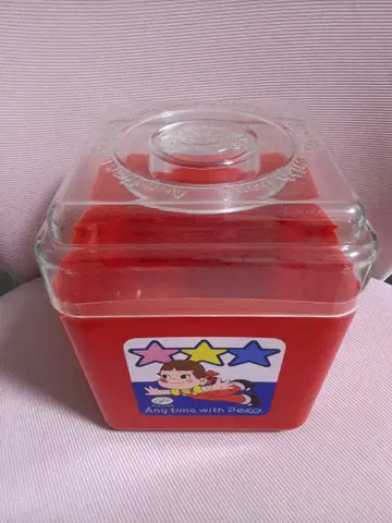 FUJIYA 페코 사각형 빨간색 용기 레트로
