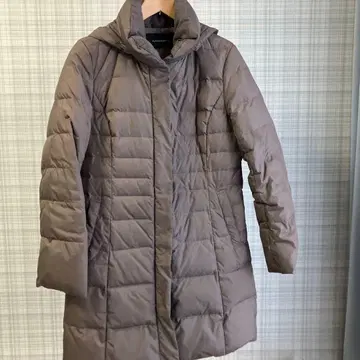후드 부착 다운 롱 코트 카키 11호