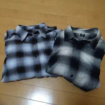 UNIQLO 플란넬 체크 셔츠 2장 세트 L 사이즈