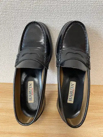 HARUTA 블랙 가죽 로퍼