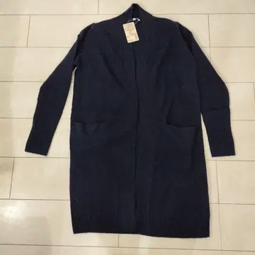 [택 포함 새상품] 무인양품 메리노울 롱 가디건 M 네이비