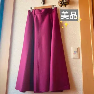 IENA 롱 플레어 스커트 핑크 퍼플