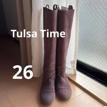 탈사 타임 브라운 스웨이드 롱 부츠 26