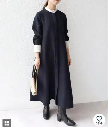 SHIPS any: 더블 크로스 A 라인 셔츠 원피스, 네이비