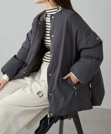 새상품 프렌치 덕 다운 사이드 지퍼 자켓