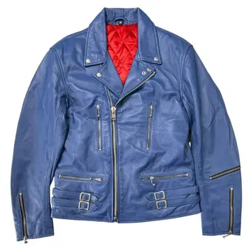 파키스탄제 라이트닝형 라이더 자켓 터콰이즈 블루 38