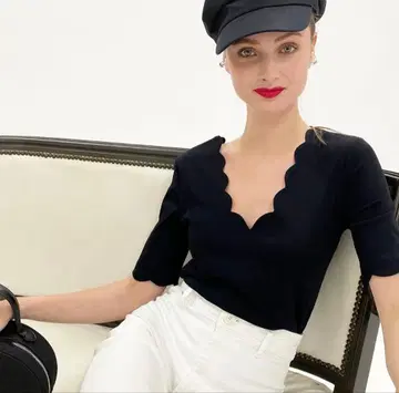 TSURUBY MARIKO 스캘럽 상의