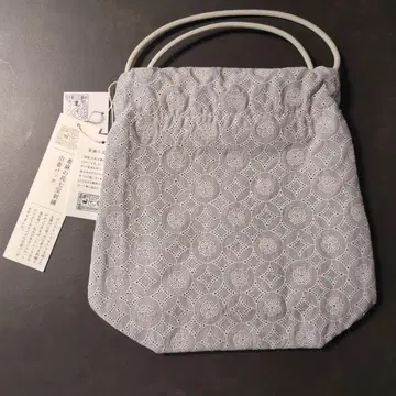 나카가와 마사시치 상점 린넨 꽃 칠보 자수 복조리 백