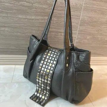 택 포함 TRES 스터드 가죽 핸드백 토트백 숄더