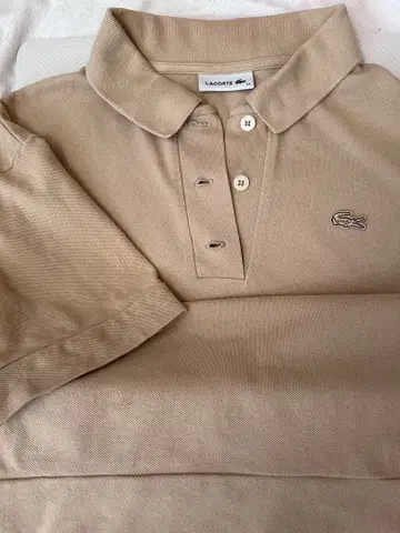 LACOSTE 베이지 피케 셔츠 M 사이즈 반팔