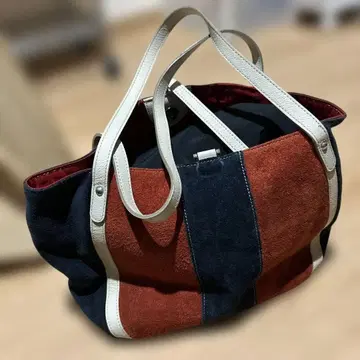 타미힐피거 토트백 빨간색 네이비 화이트