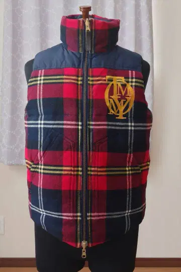 타미힐피거 TOMY HILFIGER 체크 무늬 다운 베스트 새상품급