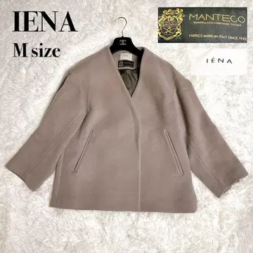 새상품급 이에나 숏코트 노카라 MANTECO 베이지