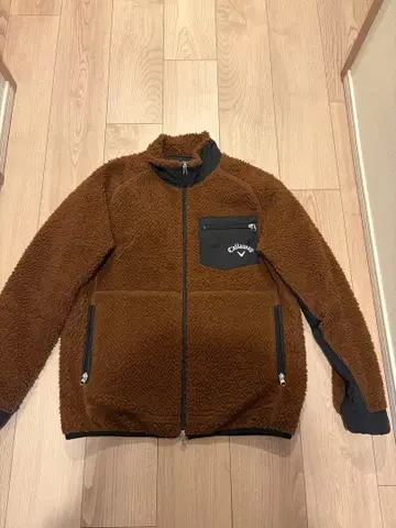 Callaway 풀 집업 플리스 블루종 브라운