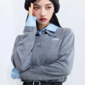 eimy istoire 에이미 이스트 월 더블 컬러 디자인 니트