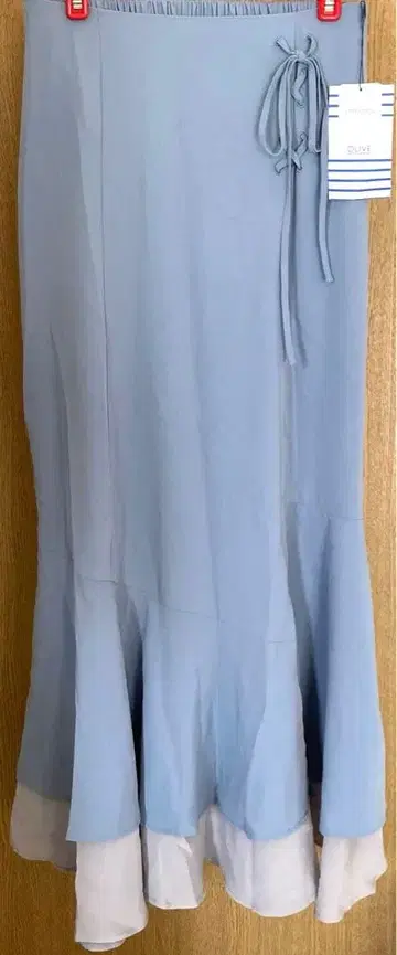 롱 스커트 머메이드 스커트 비대칭 슬릿