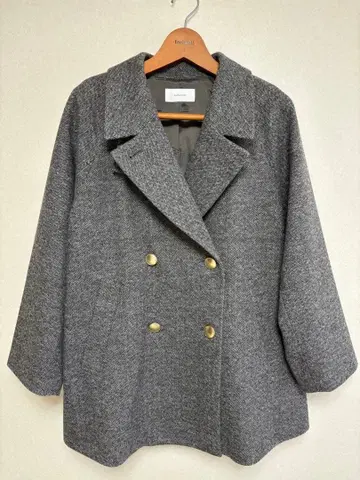 글로벌 워크 가벼운 스트레치 옷깃 2WAY 미들 코트 그레이 미니 헤링본