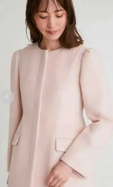 셀포드 전개 페플럼 자켓 코트 핑크