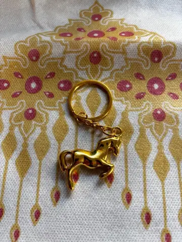 투르크메니스탄산 아할테케 계열 골드 말 모양 키링