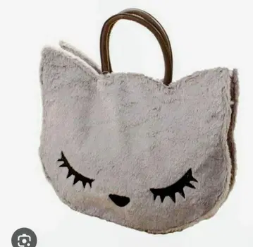 완판템! 그레이 고양이 복슬복슬 토트백 (앙큼 푸짱)