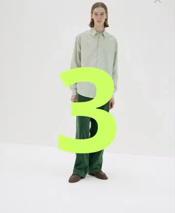 AURALEE 워시드 핀스 트윌 사이즈 3 라이트 그린