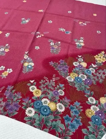 후지미야비 보자기 실크 100% 크레이프 원단 아름다운 화화 무늬 디자인