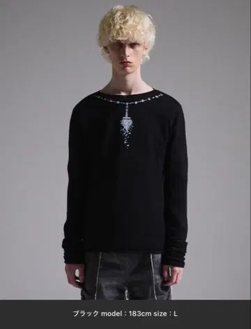 [ GRANCY ] 프린트 디자인 시어 니트