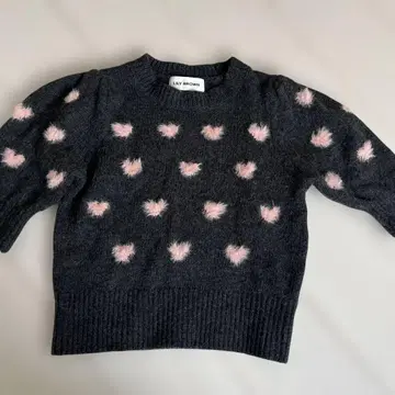 LILY BROWN 하트 퍼 니트 스웨터