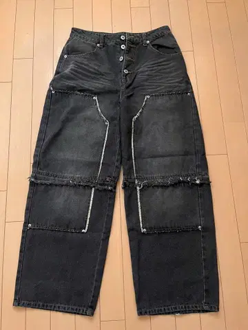 2way 오버 다이 더블니 데님