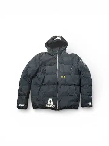 APUNVS 후드 부착 다운 자켓 블랙