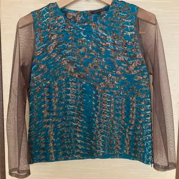 JUNKO KOSHINO 메쉬 프릴 상의 사이즈 9