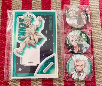 Dr.STONE 이시가미 센쿠 아크릴 스탠드 캔뱃지 4점 세트