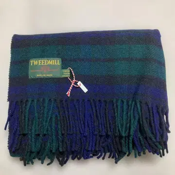 미사용 TWEEDMILL 울 대형 스톨 블랙워치