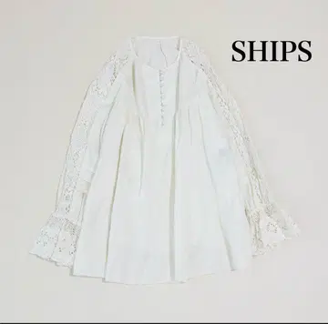 SHIPS 화이트 레이스 셔츠