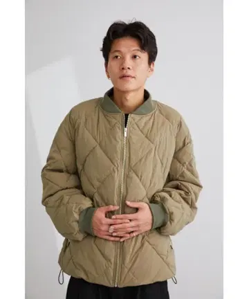STYLEMIXER 퀼팅 봄버 자켓 올리브 L 사이즈