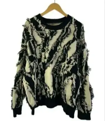 새상품급 MAISON SPECIAL 오버 사이즈/프린지/입체 제브라/니트