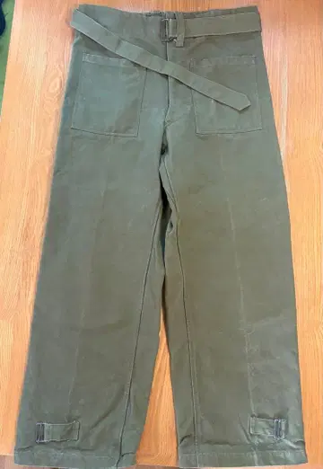 프랑스군 M35 모터사이클 팬츠 전반기 올리브색 워크 팬츠 벨트 포함