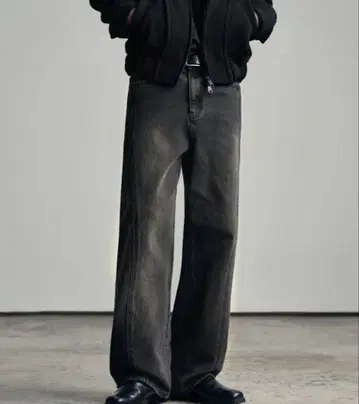 OURDAYZ 웨이비 커브드 와이드 데님 팬츠