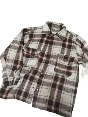브라운 화이트 CPO 울 자켓 플란넬 셔츠