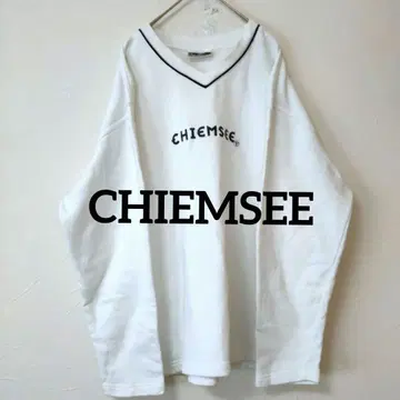 화이트 V넥 맨투맨 트레이닝복 CHIEMSEE