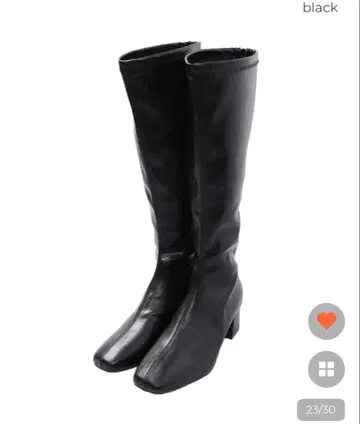 블랙 스퀘어토 롱 부츠