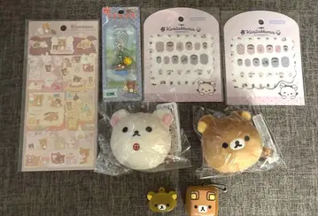 리락쿠마 코리락쿠마 므규므규 봉제인형 마스코트 씰 8점 세트