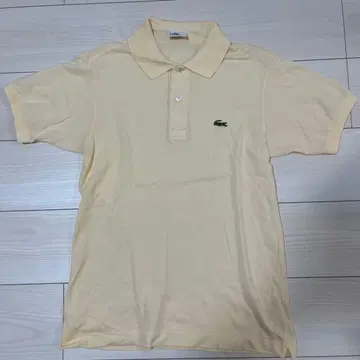 LACOSTE 크림색 피케 셔츠 사이즈 2 라코스테