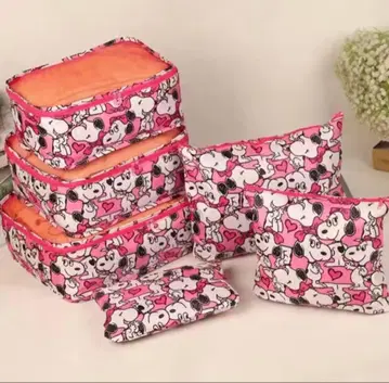 새상품 스누피 트래블 파우치 6종 세트 여행 아웃도어 피넛 귀여운