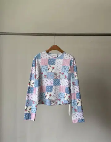 Smoothmood 패치워크 디자인 긴팔 T셔츠