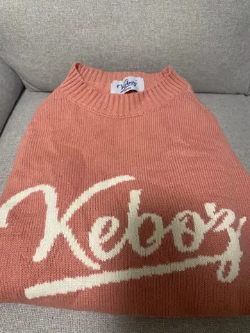 Keboz 핑크 로고 니트 스웨터